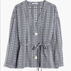 Madewell Floral Jacquard Tie-Waist Jacket - size M